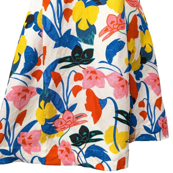 J Crew Womens Sz 8 Colorful Morning Floral Sleeveless V-Neck Lined A-Line Dress - Picture 6 of 11